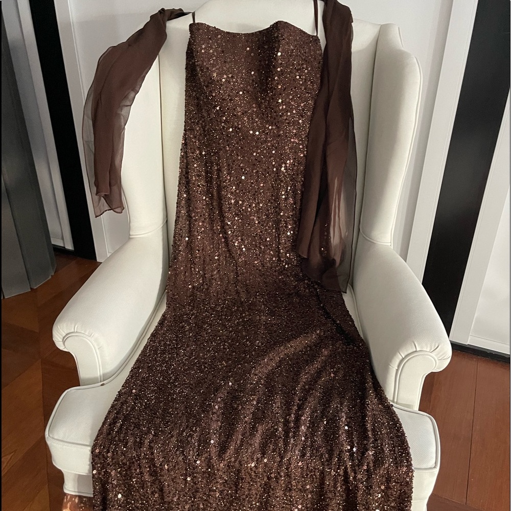 Formal gown with brown sparkle, great condition